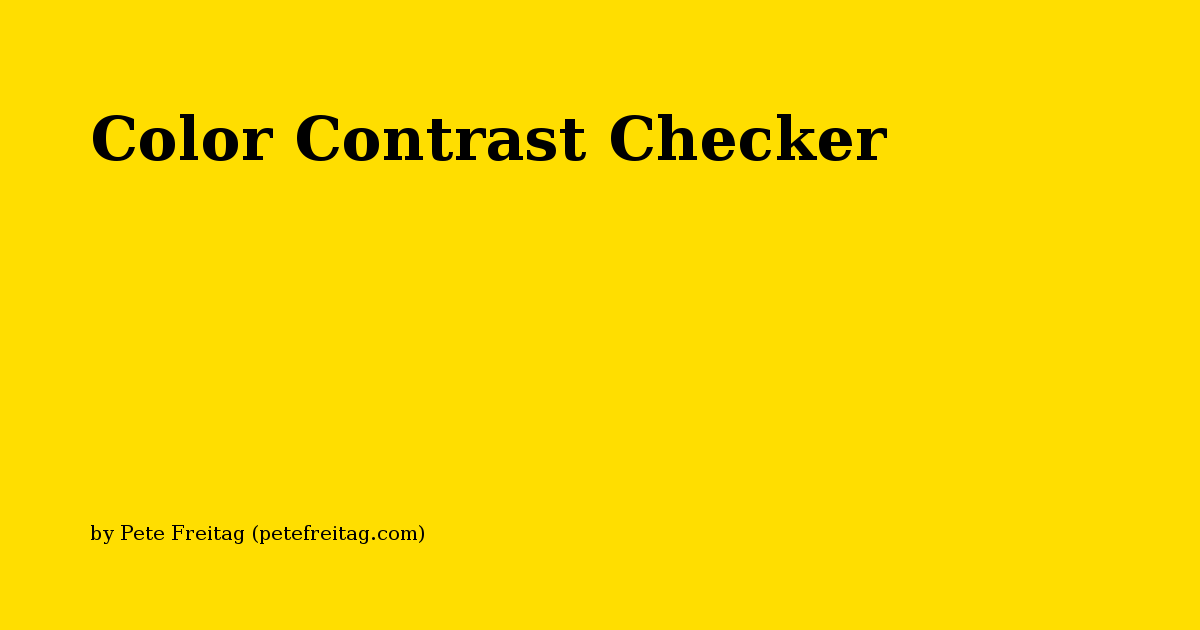 Color Contrast Checker