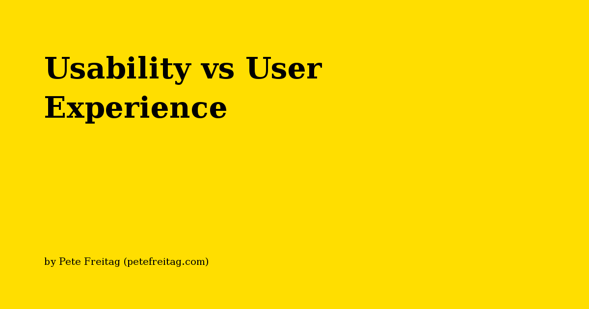 Usability Vs User Experience